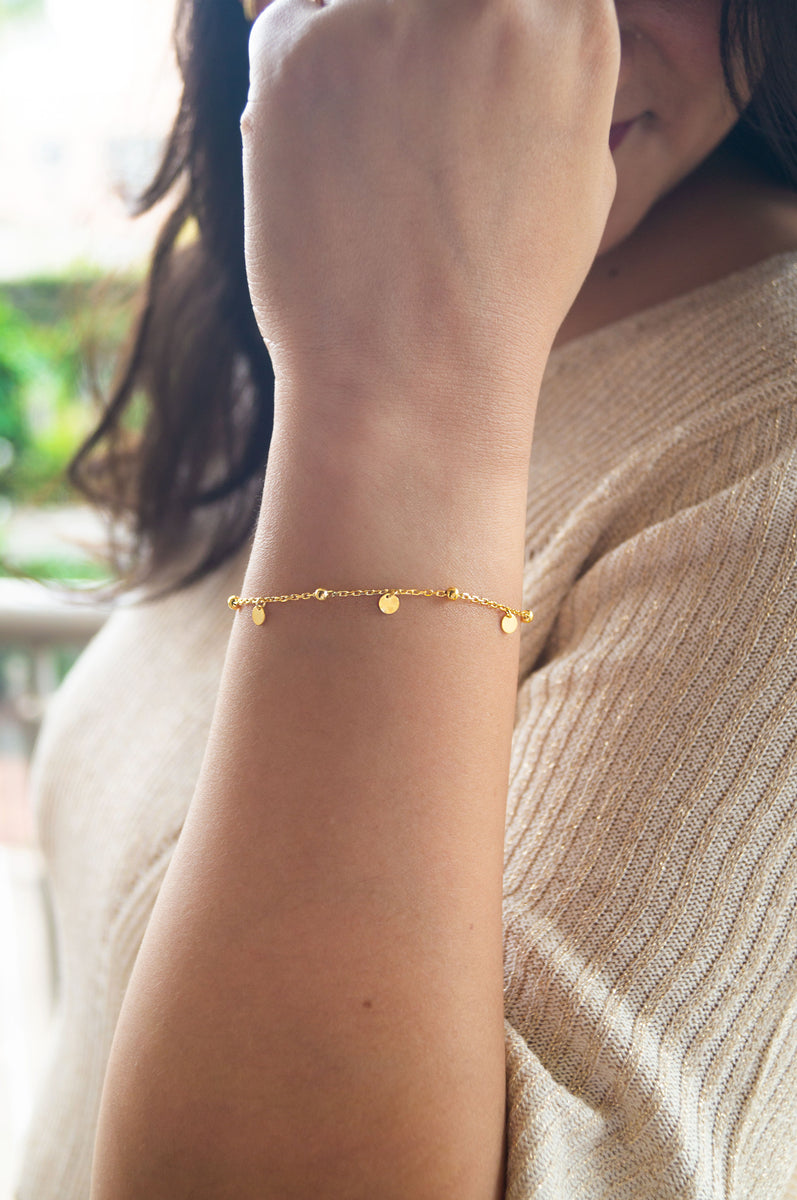 Argent Gleam Spinal Chain Bracelet Brass