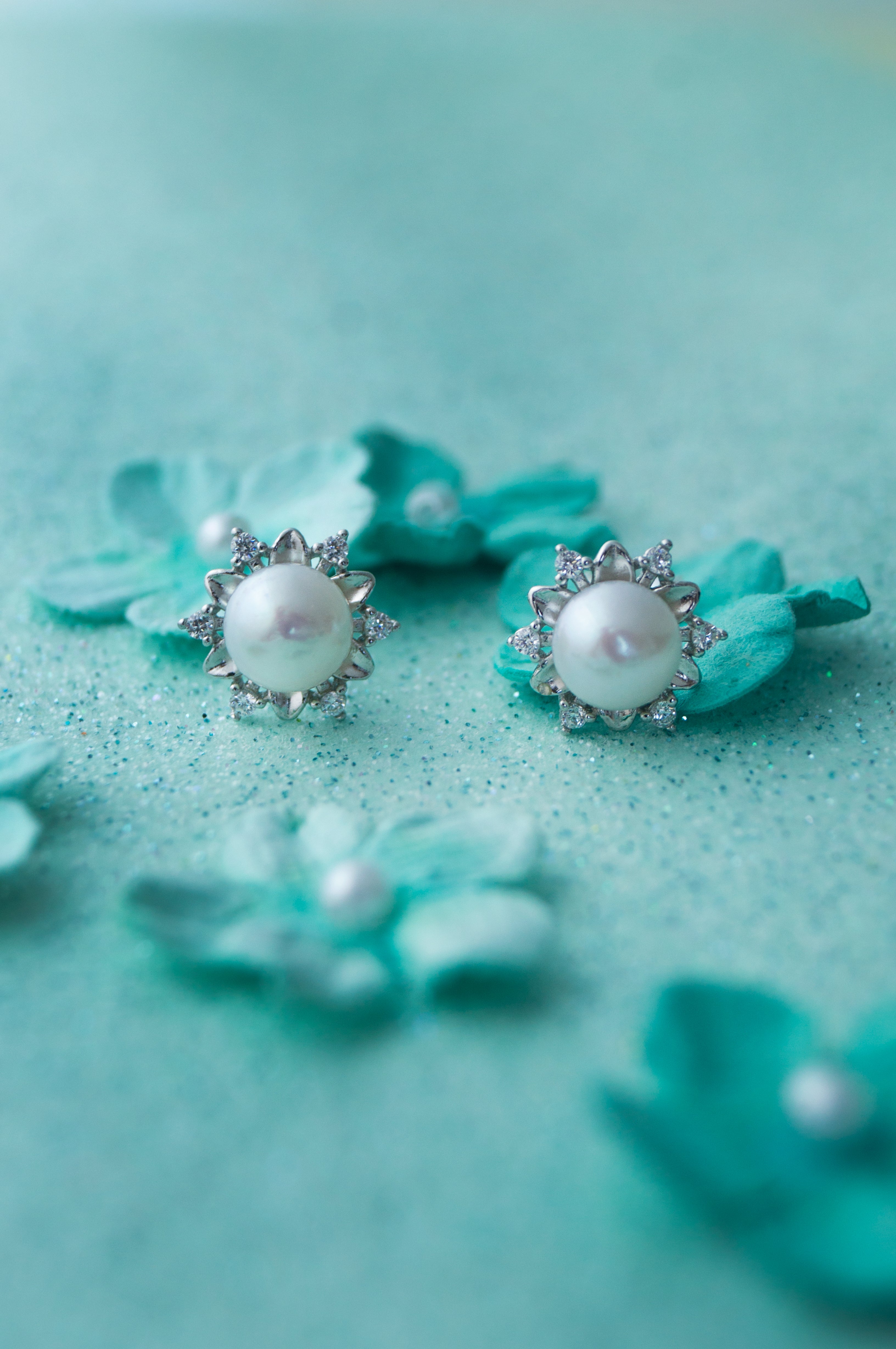 Fairy Land Statement Pearl Sterling Silver Stud Earrings 925