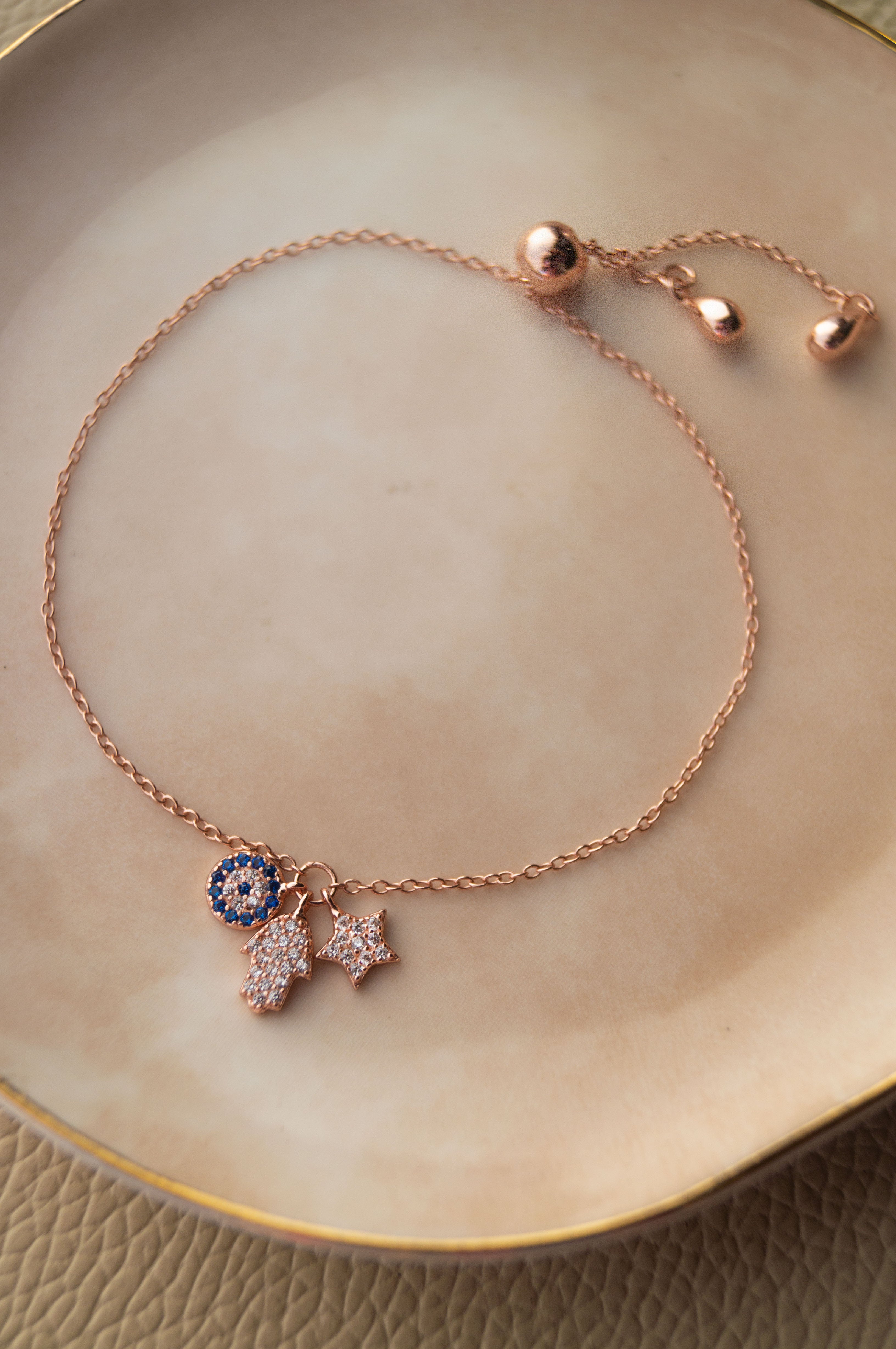 Evil eye hotsell pull chain bracelet