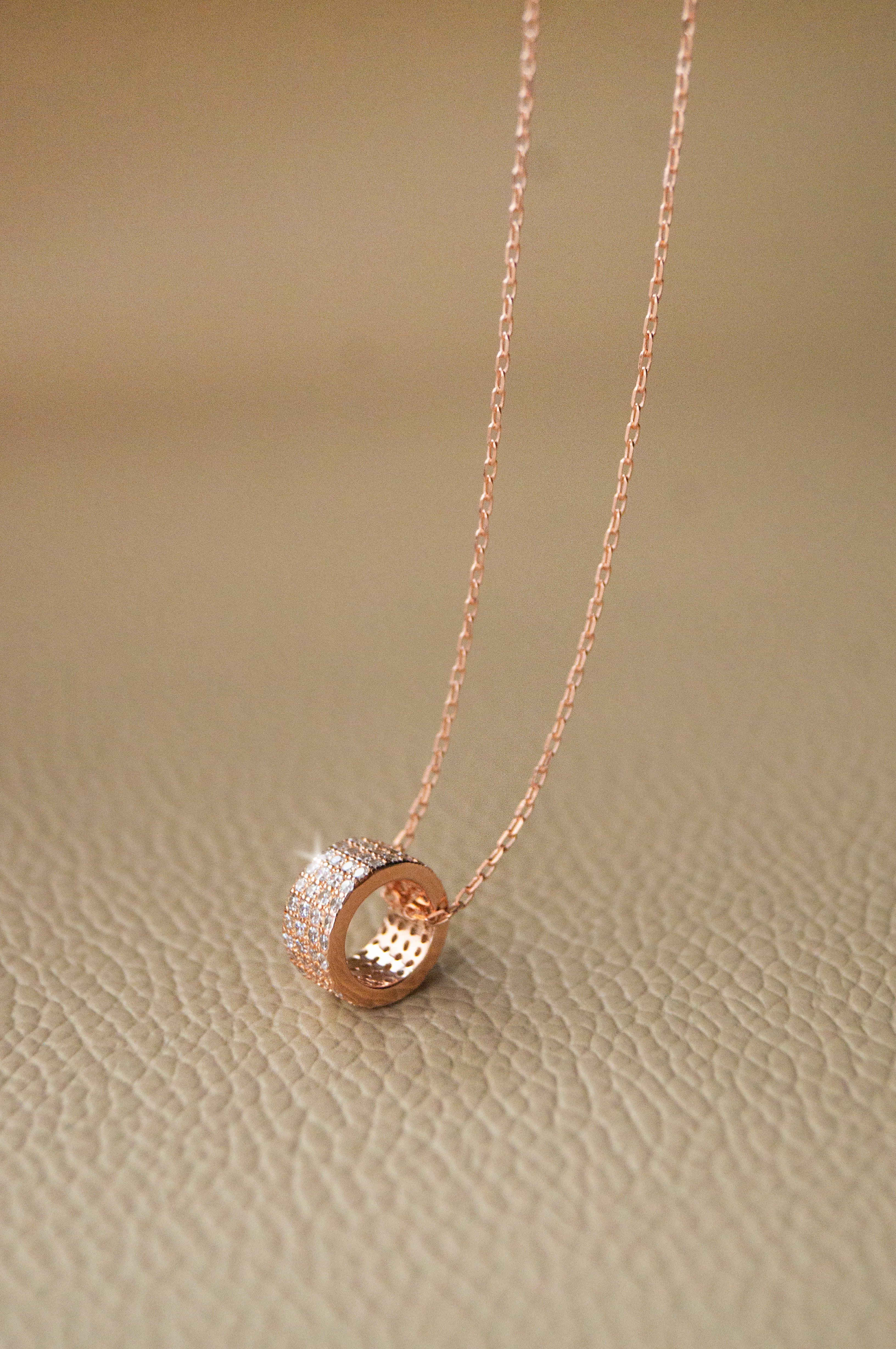 Ring-It-Up Rose Gold Plated Sterling Silver Pendant With Chain