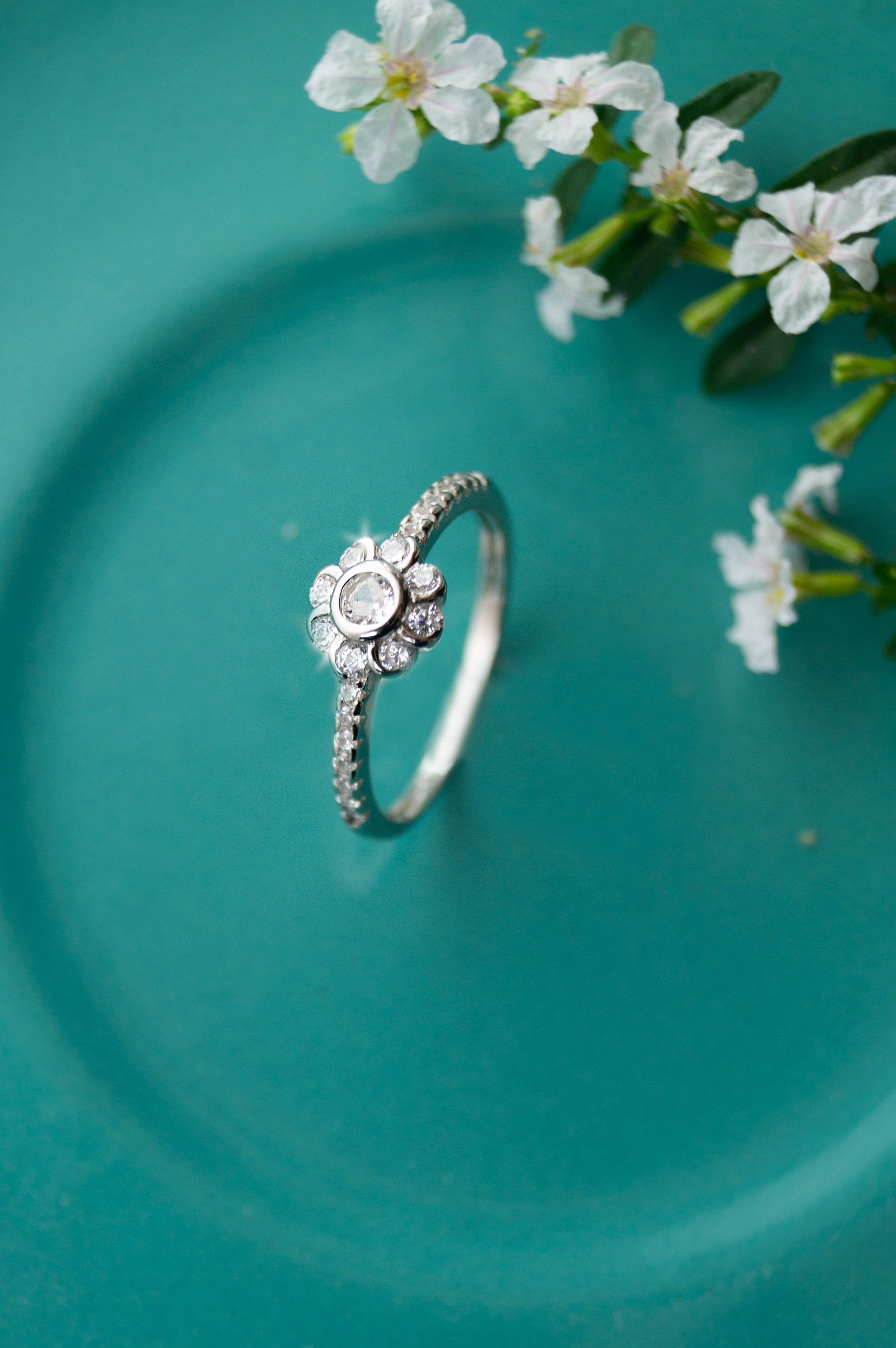Buy Refreshing Flower Sterling Silver Ring by Mannash Jewellery