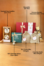 Auspicious Pooja 925 Sterling Silver Diya Stand Diwali Gift Hamper
