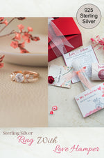 Ornate Solitaire Rose Gold Plated Sterling Silver Adjustable Ring Love Hamper ❤️