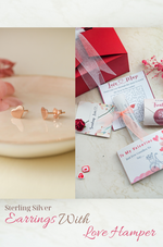 Classic Heart Rose Gold Plated Sterling Silver Stud Earrings Love Hamper ❤️