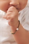 Blooming White Flower Gold Plated Sterling Silver Chain Kids Nazariya Bracelet