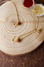 Sacred Om With Rudraksh Gold Plated Sterling Silver Rakhi With Lumba Combo