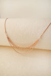 Pretty Chain Fall Rose Gold Plated Sterling Silver Anklet