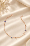 Delicate Beaded Evil Eye Rose Gold Plated Sterling Silver Bracelet