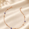 Delicate Beaded Evil Eye Rose Gold Plated Sterling Silver Bracelet