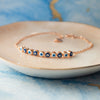 Chic Two Way Evil Eye Rose Gold Plated Sterling Silver Chain Bracelet