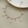 Crystal Charms Rose Gold Plated Sterling Silver Chain Bracelet