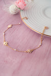 Dainty Flowers & Pearls Rose Gold Plated Sterling Silver Chain Bracelet