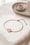 Harmony Pearl Rose Gold Plated Sterling Silver Chain Bracelet
