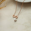 Infinity Love With Pearl Rose Gold Plated Sterling Silver Charm Pendant With Chain