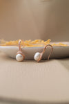Versatile Pearl Rose Gold Plated Sterling Silver Slip On Earrings