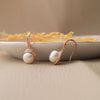 Versatile Pearl Rose Gold Plated Sterling Silver Slip On Earrings