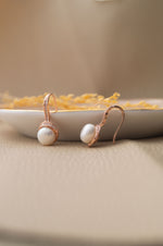 Versatile Pearl Rose Gold Plated Sterling Silver Slip On Earrings