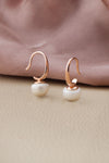 Pretty Pearl Slip On Rose Gold Plated Sterling Silver Drop Earrings