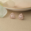 Triangular Flower Rose Gold Plated Sterling Silver Stud Earrings