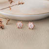 Snow Flake Rose Gold Plated Sterling Silver Stud Earrings