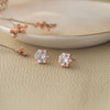 Solitaire Cluster Rose Gold Plated Sterling Silver Stud Earrings
