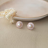 Cosmic Pearl Rose Gold Plated Sterling Silver Stud Earrings