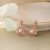 Alluring Pearl Rose Gold Plated Sterling Silver Stud Earrings