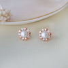 Heart Around You Pearl Rose Gold Plated Sterling Silver Earrings