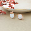 Butterfly On Mother Of Pearl Rose Gold Plated Sterling Silver Stud Earrings