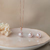 Pearly Dewdrop Rose Gold Plated Sterling Silver Pendant Set