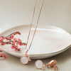 Butterfly On Mother Of Pearl Rose Gold Plated Sterling Silver Pendant Set