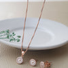 Tiny Mother Of Pearl Circlet Rose Gold Plated Sterling Silver Pendant Set