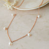 Pearl Charming Rose Gold Plated Sterling Silver Chain Necklace