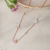 White Flower Garland Rose Gold Plated Sterling Silver Chain Necklace