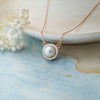 Halo Pearl Rose Gold Plated Sterling Silver Chain Necklace