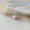 Pearl With Beads Rose Gold Plated Sterling Silver Chain Necklace