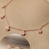 Happy Flower Rose Gold Plated Sterling Silver Necklace Set