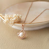 Simply Knotted Pearl Rose Gold Plated Sterling Silver Pendant