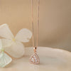 Triangular Flower Rose Gold Plated Sterling Silver Pendant