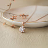 Solitaire Cluster Rose Gold Plated Sterling Silver Pendant