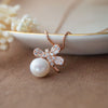 Butterfly On A Pearl Rose Gold Plated Sterling Silver Pendant