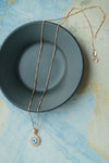 Shimmering Evil Eye Rose Gold Plated Sterling Silver Pendant