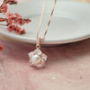 Blooming Pearl Flower Rose Gold Plated Sparkle Sterling Silver Pendant