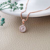 Tiny Mother Of Pearl Circlet Rose Gold Plated Sparkle Sterling Silver Pendant