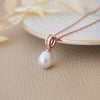 Stylish Loopy Pearl Rose Gold Plated Sterling Silver Pendant