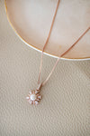 Floral Whispers Pearl Rose Gold Plated Sterling Silver Pendant