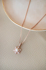 Floral Whispers Pearl Rose Gold Plated Sterling Silver Pendant