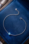 Cool & Fun Evil Eye Sterling Silver Chain Bracelet
