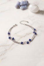 Multi Strand Evil Eye Sterling Silver Bracelet