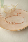 Royal Pearl Rose Gold Plated Sterling Silver Chain Bracelet